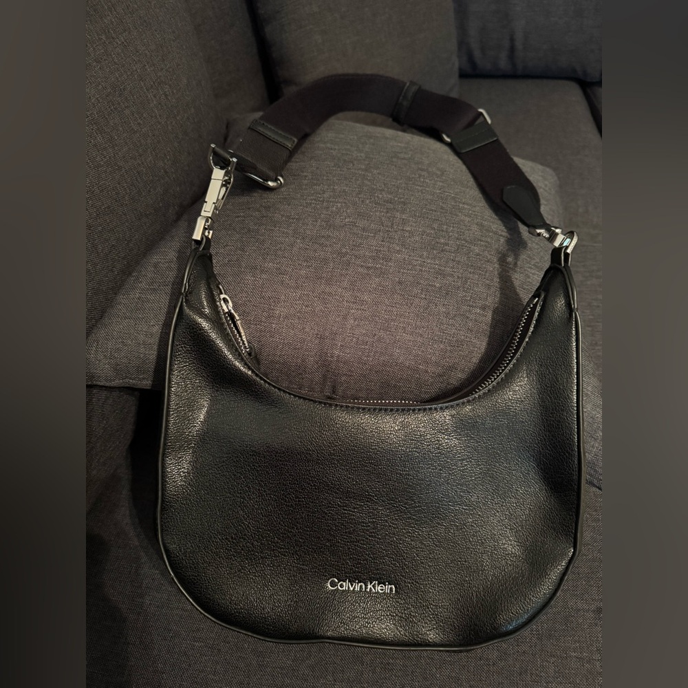 Calvin Klein Textured Black Leather Bag